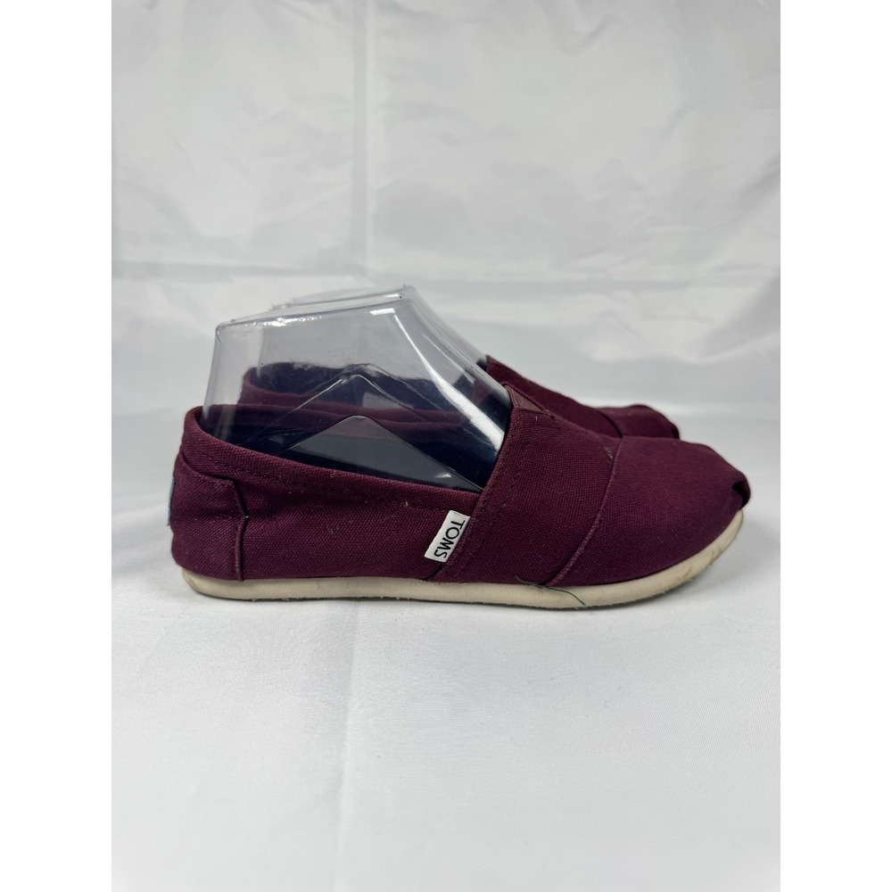 TOMS Classic 10008749 Womens 6 Comfort Shoes Red Mahogany Canvas Slip On Loafer